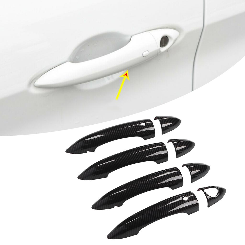 8pcs Exterior Door Handle Cover Trim Carbon Fiber Pattern With Holes Replacement for Giulia 2017‑2020