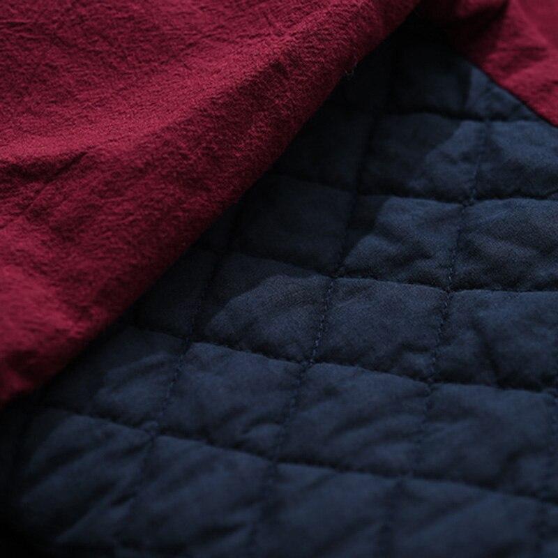 Johnature женская винтажная свободная хлопковая подкладка для одежды-стойка с длинными — фото 5