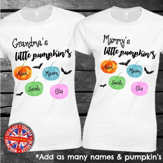 Halloween Personalised T-shirt Gift Ladies Mum Mom Grandma Nanny XL