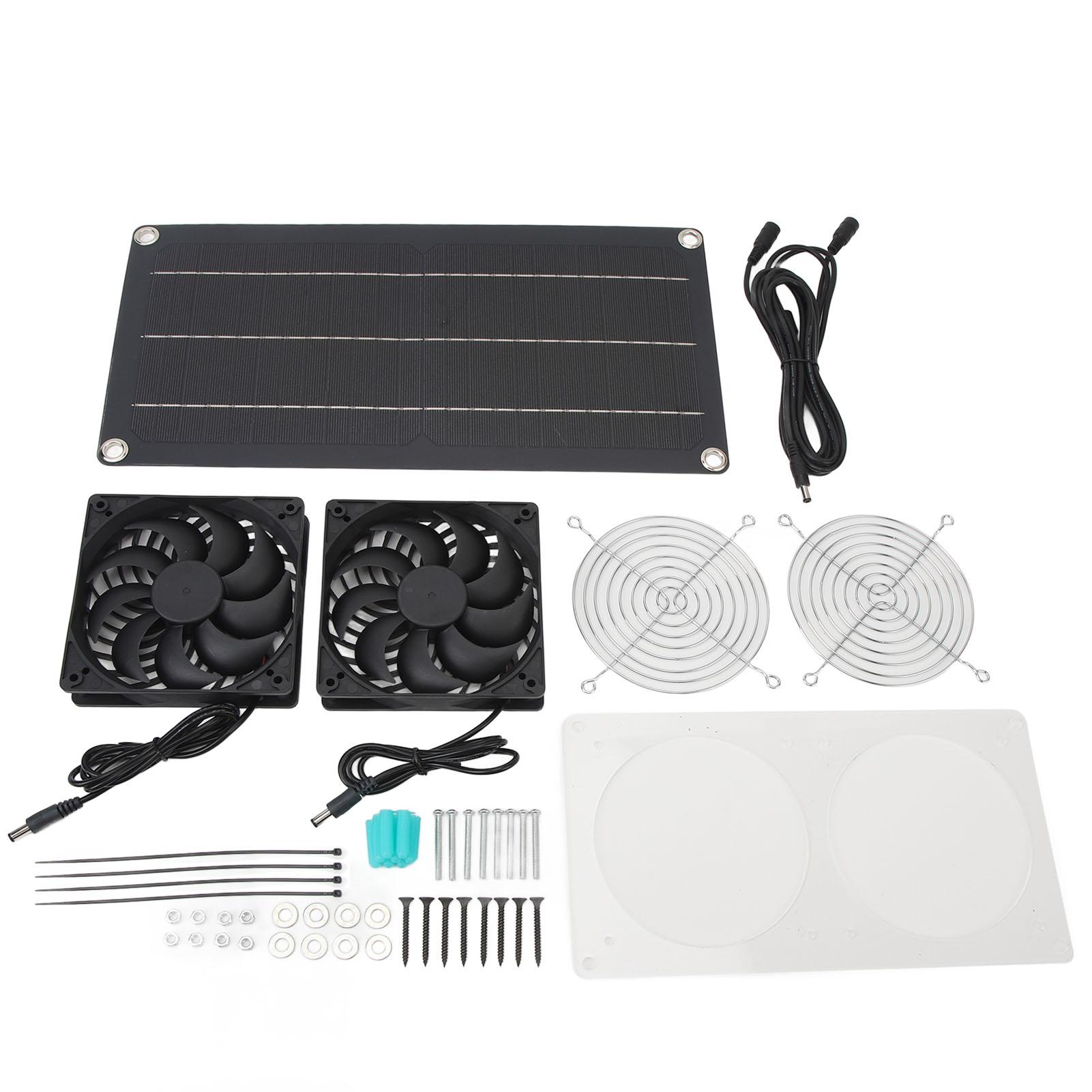 

Вентилятор на сонячній енергії 10 Вт 6 В Портативний Комплект вентиляторів на монокристалічній кремнієвій сонячній панелі з ламінуванням PET для теплиці, автофургона, будки для домашніх тварин