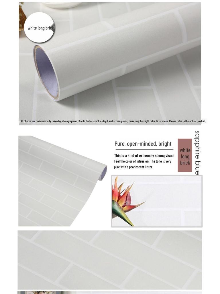 Black Retro Brick Wallpaper: Self-Adhesive, Waterproof, Moisture-Proof, Antique Tile Wall Sticker