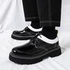 Fashion Casual Thick Soled Leather Shoes Trendy Men's  Styles Fashion Daily Party Outdoor Street Walking Black Shoes DRESS New