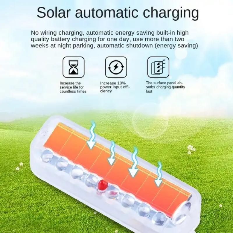 Solar LED Auto Anti-Heckkollisionslicht Antikollisionswarnung Verkabelungsfreies Licht Vibrationssensor Blinkendes Atemlicht