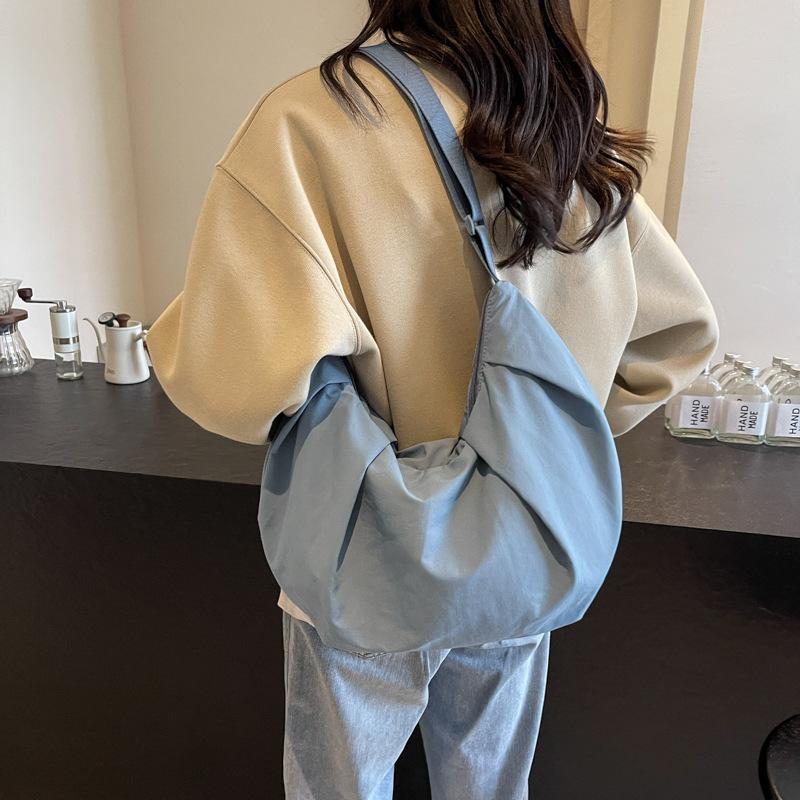 Large Capacity Tote Bag Solid Color Women's Shoulder Crossbody Bag