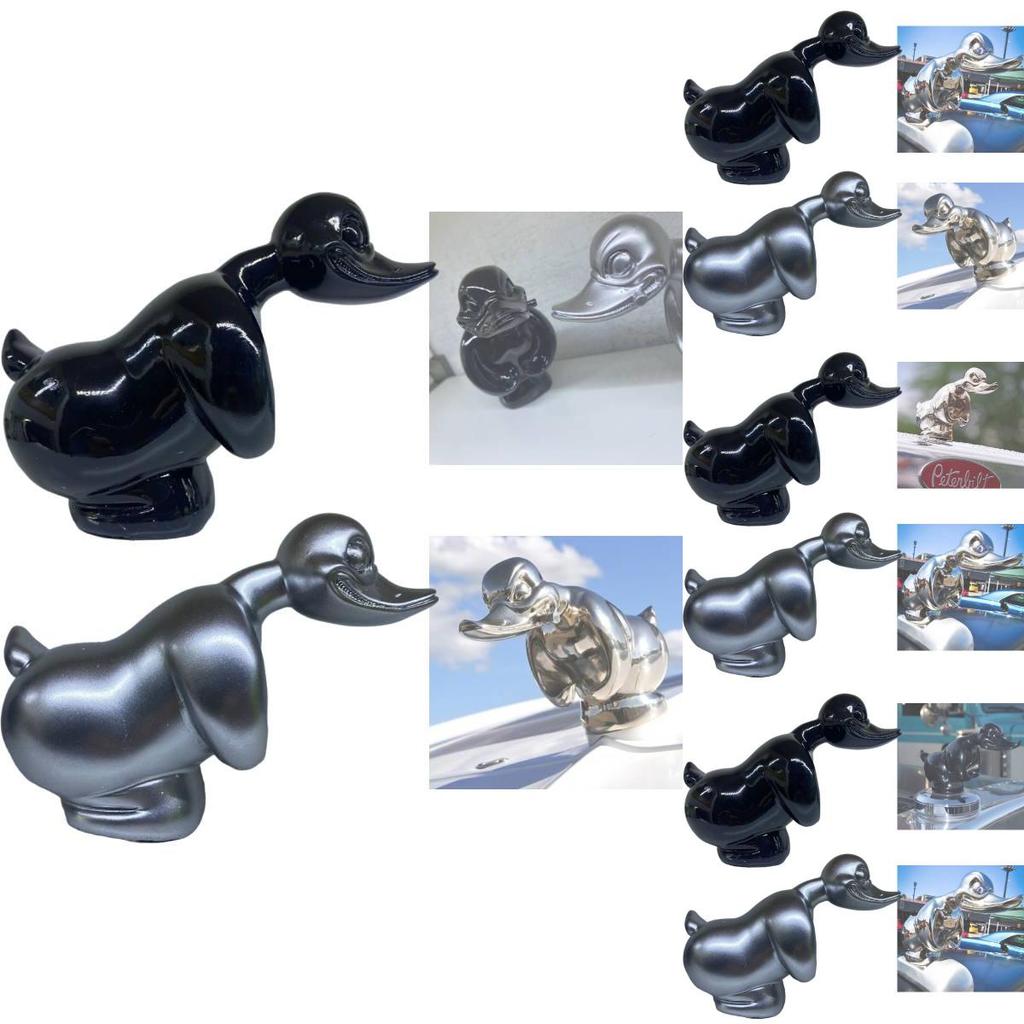 Unique Resin Savage Duck Car Ornament Angry Duck Head In Silver For Car Interior Decor