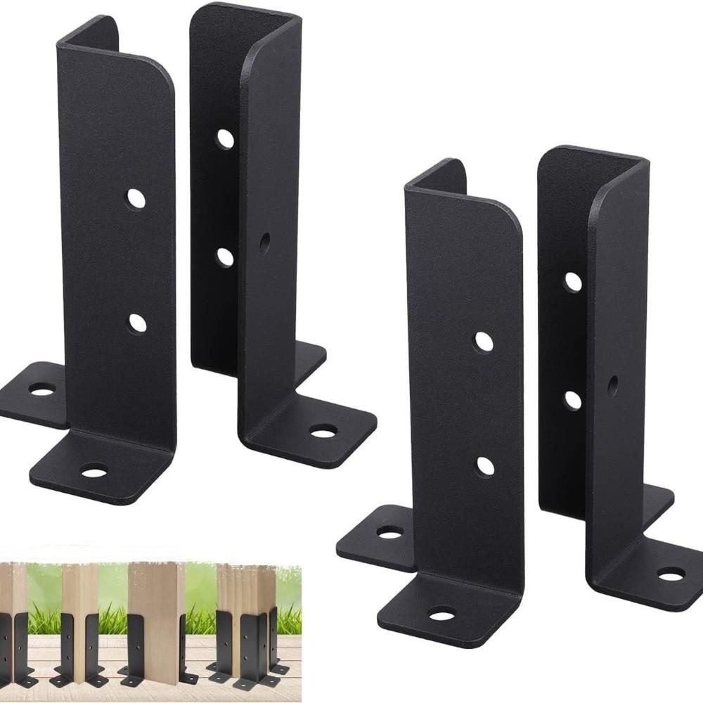 2pcs Metal Corner Bracket Heavy-Duty Wood Fence Mounts Support Mounting Bracket Post Stabilizer
