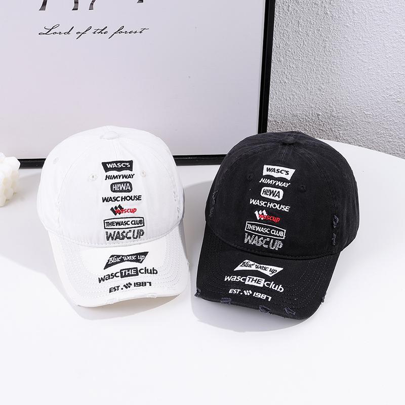 Korean version of vintage style embroidered letter holes baseball cap suitable for men and women daily leisure sports hat