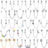 European 925 Silver, Sun,Moon,Star,Flower,Butterfly,Cat,Safety Chain Original Bracelet DIY Exquisite Jewelry