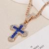 Hip Hop Zircon Cross Necklace: Versatile Titanium Steel Pendant Choker