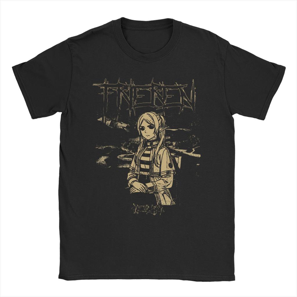 Frieren T Shirt for Unisex Women 100% Cotton Humorous T-Shirt Round Collar  Tees Short Sleeve Clothes 4XL 5XL 6XL