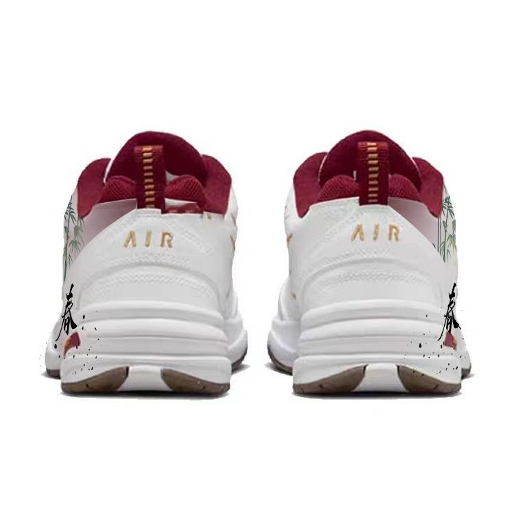 Nike Air Monarch 4 Rutschfest Abriebfest Niedrig geschnittene Freizeitschuhe Unisex Weiß Rot IB4607-171(Team56-)