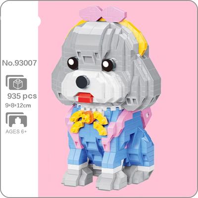 93007 Animal World kaisupuudli koera vibu koolitüdruk lemmiklooma nukk DIY mini teemant klotsid klotsid ehitusmänguasi lastele ilma kastita