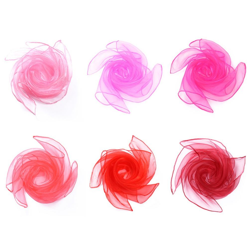 6 Peças /conjunto Cores Doces Toalhas de Malabarismo Gaze Leve para Dança Performance Infantil