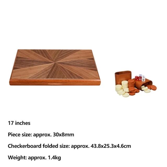 Inlaid Backgammon Western Land War Chess Set Classic Strategy Board Game With Acrylic Wooden Playing Pieces Dice Cups 11-17 Inch