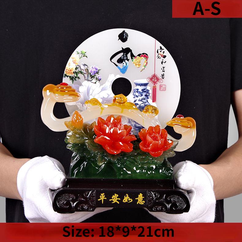 Jade Ruyi Sicherheits-Schnalle Dekoration Moderner Chinesischer Stil Wohnzimmer Weinschrank Reichtumsanziehende Dekoration