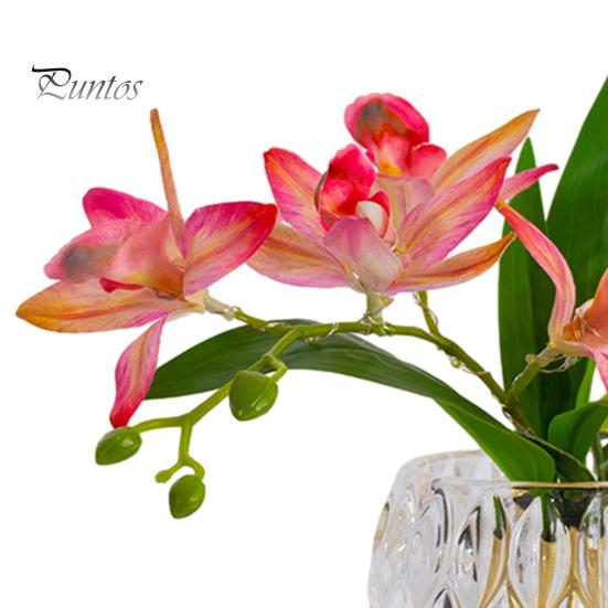 Berührungssteuerung Nachttischlampe Blume Tischlampe, 3 Farben Orchidee Nachtlicht, Wiederaufladbar Kabellos Dimmbar Künstlich Kreativ DIY Florale Leuchte LED mit