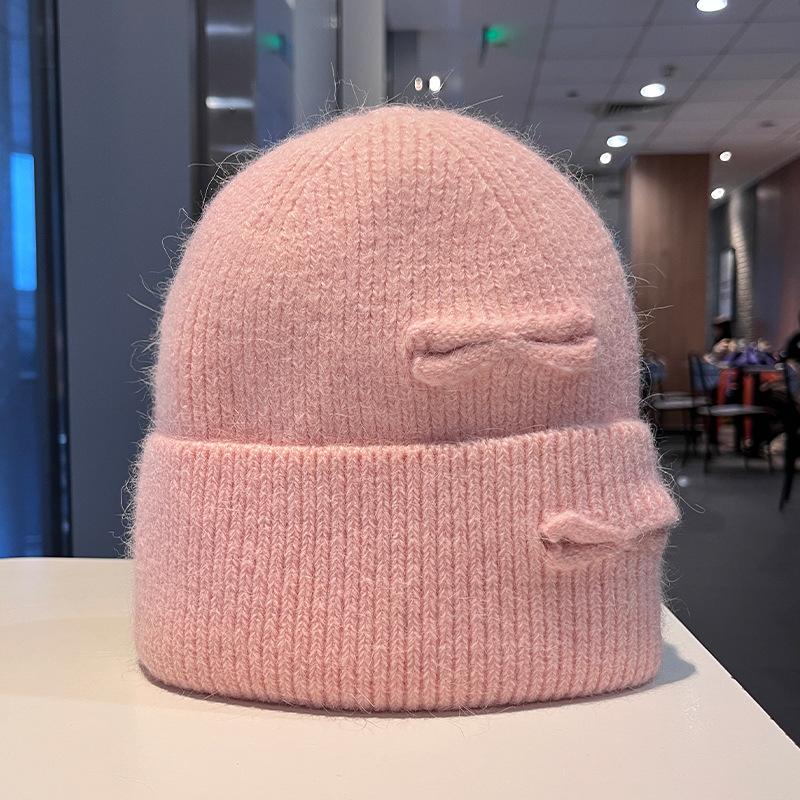 Korean version of fashion hole knitted wool hat men and women autumn and winter outdoor warm bag head cold hat lazy knitted hat