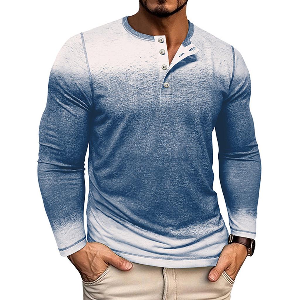 Men's Tie- Long Sleeve Tops Men's Casual Fashion Long Sleeve Tops