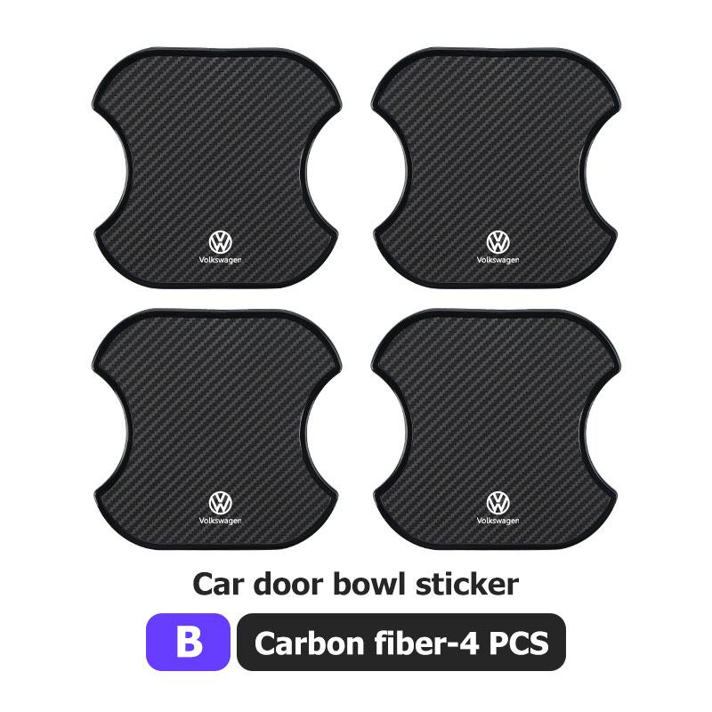 For Volkswagen VW Carbon Fiber Car Door Bowl Sticker Anti-scratch Paint Protection Film Scirocco Passat Polo B5 B6 B7 CC Tiguan