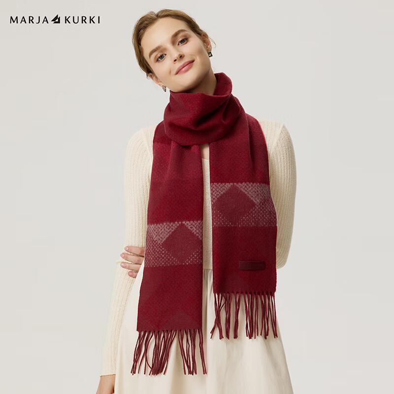 Шарф из кашемира MARJA KURKI с узором «Городская дорога» 30x180cm