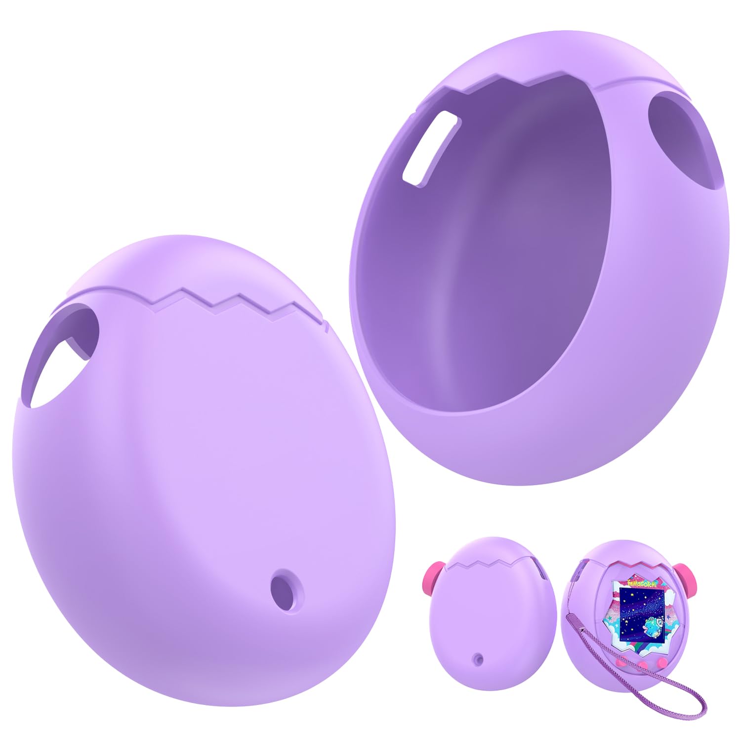 For Tamagotchi Paradise Case Silicone Protective Compatible with Tamagotchi Full Earphone Protection Cover Drop Scratch Charging with Carabiner -