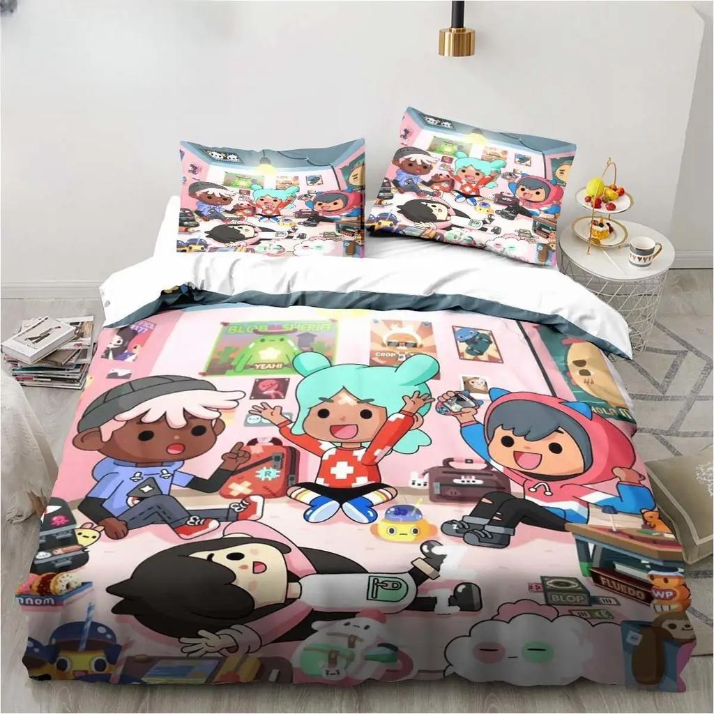 New Game Toca Life World Bedding Set Excavator Sheet King Twin Double Child Bedding Set Mircofiber Or Polyester Duvet Cover Set