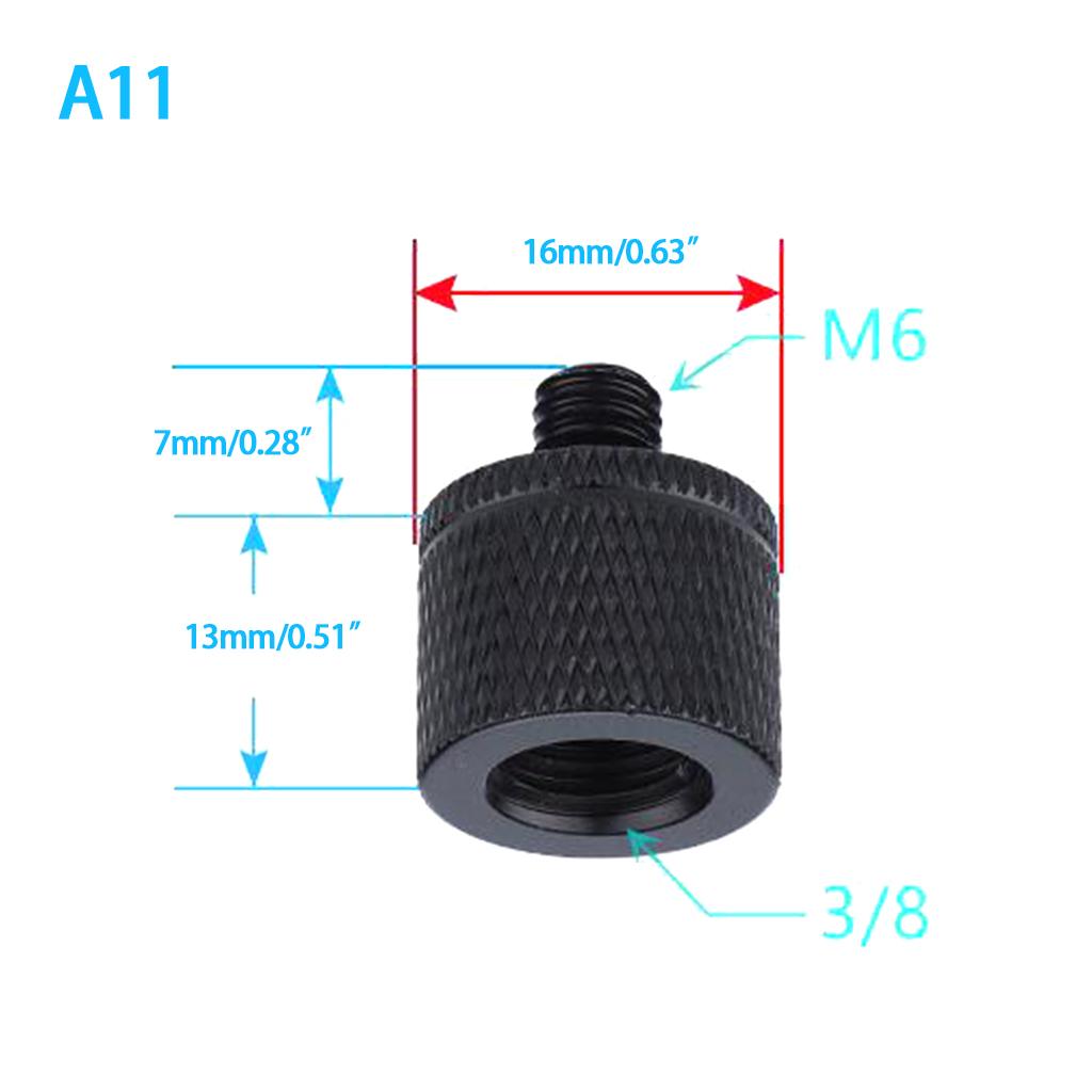 2x 3/8 To M6 M8 M10 M12 Camera Screw Tripod Base Connection Fixed Mount Conversion Screw Tripod Photography Accessories