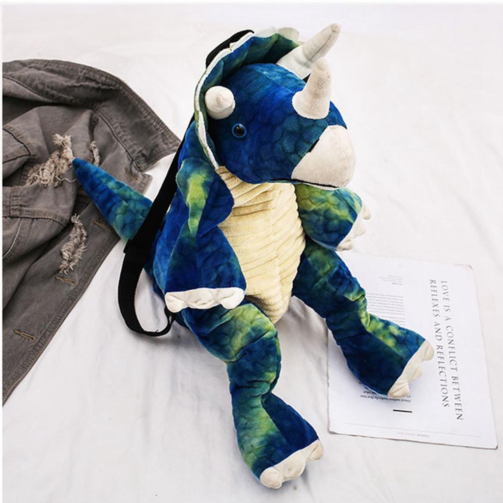Rucsac pentru copii cu dinozauri, desene animate 3D, formă de dinozaur, moale, de pluș, drăguț animal, rucsac pentru călătorie