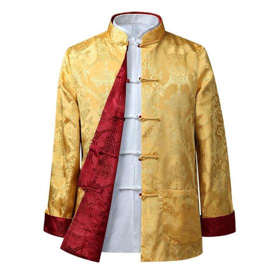 Chinese Shirt Chinese Style Keep Warm Print Retro Colorfast Tang Suit Coat