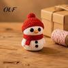 Knitted Snowman Figurine 3D Printed Figurine, Christmas Statue with Red Knit Seasonal Shelf Ornament Hat and Scarf, Mini Sculpture for Holiday