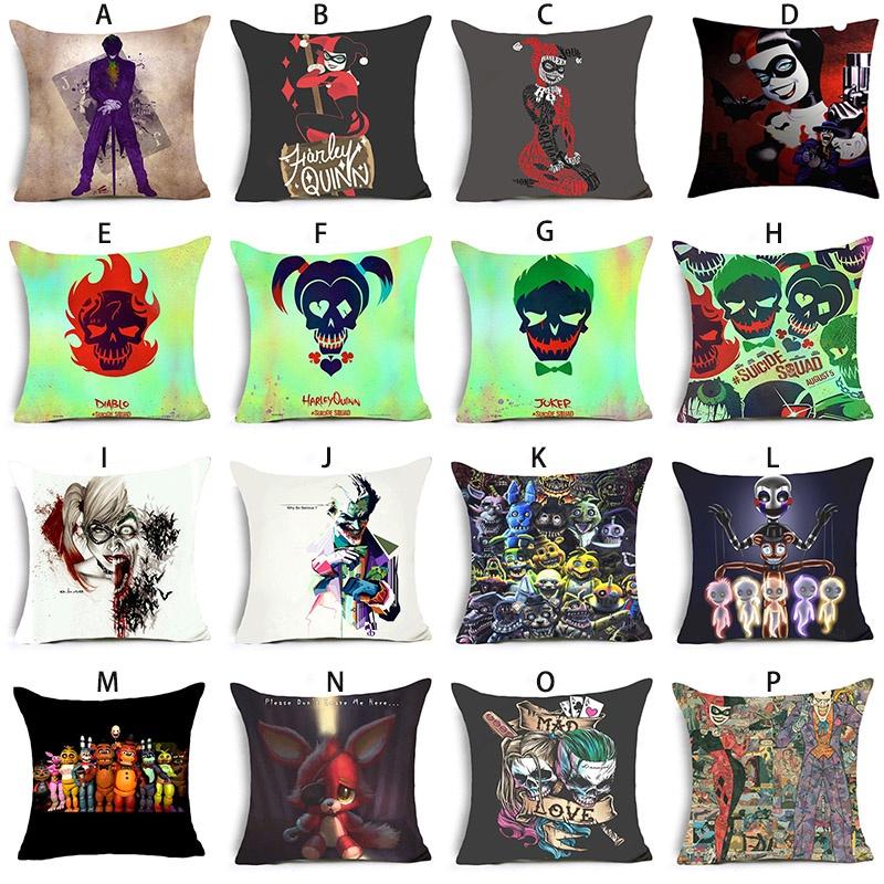 Luxuriöser 18'' Harley Quinn Joker Polyester-Kissenbezug für ultimative Heimdekoration