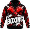 Cool Retro Boxing Hoodie For Men 3D Print Vintage Stripe Drawstring Hooded Coat Autumn Fashion Street Swear Boxing Hoodies New