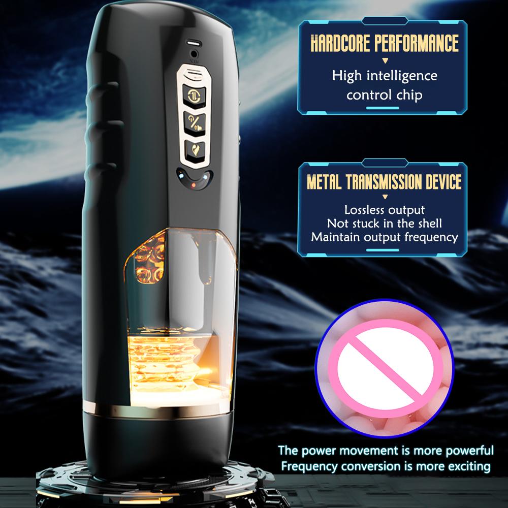 Automatic Heating Male Masturbator Cup for Men Telescopic Rotation Pocket Pussy Vagina Penis Trainer Sex Machine Sex Toy for Men