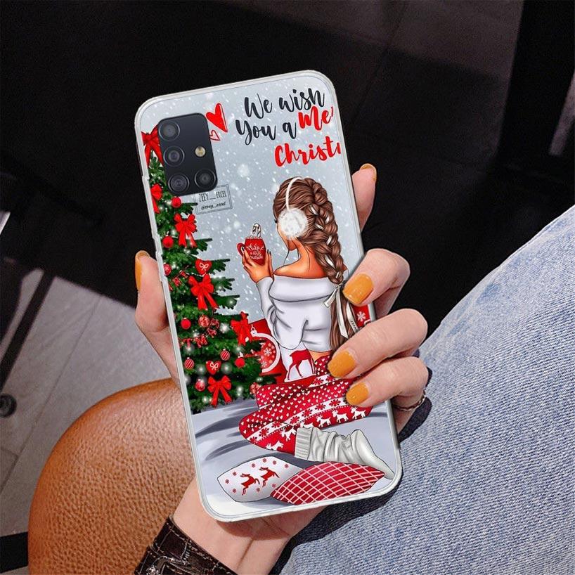 Christmas Girls Tree Gift Phone Case For Samsung Galaxy A52 A32 A22 A12 A51 A31 A50S A30S A20S A10S Note 20 Ultra 10 Plus S10 A7