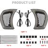 HDBUBALUS Motorcycle Headlight Vent Accent Turn Signal LED Indicator Side Lights For Harley Road Glide FLTRX 2015-2023 (Smoke Lens)