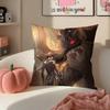 Genshin Zhongli Cushion Cover Pillowcase Short Plush Invisible zipper Room Sofa Cushion Cover