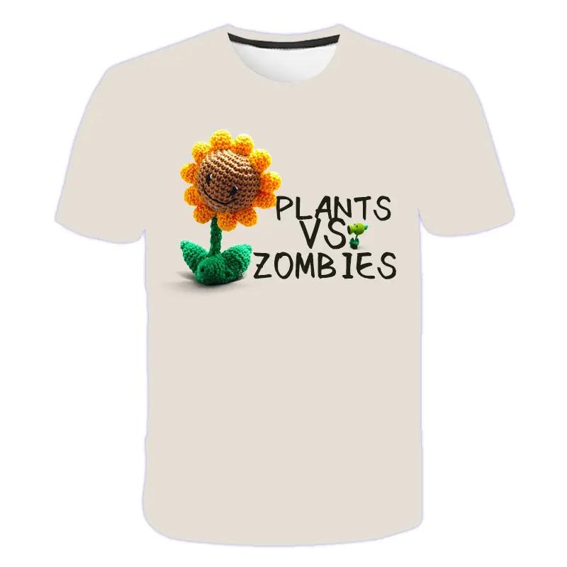 2025 MINISO Tricou Copii Mânecă Scurtă Joc Copil Plante Zombi Haine Desene Animate Copii Băiat Topuri Tricouri Tricou Băieți Mazăre Tragătoare Tricouri