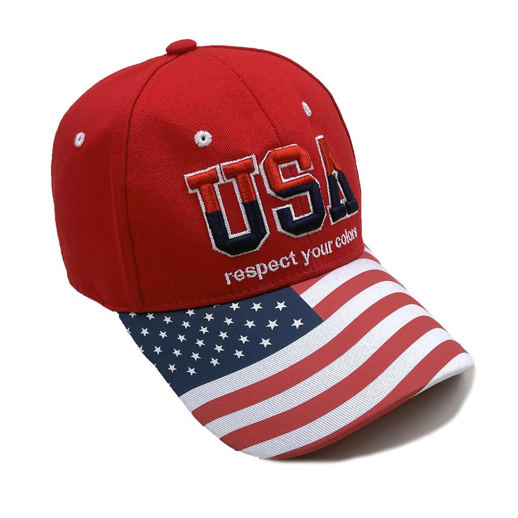Hat Embroidered American Flag Brim Printed Baseball Cap Classic American Usa Embroidered Cap