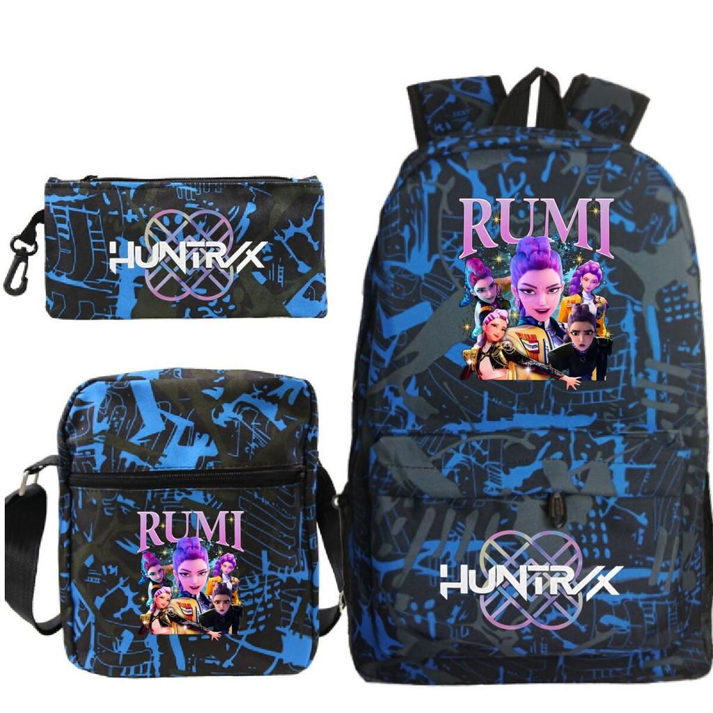 Animation Cartoon Grund- und Sekundarschüler Schultasche Kinderrucksack Freizeit Federmäppchen Umhängetasche Dreiteiliges Set