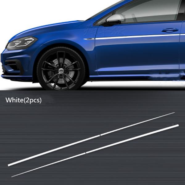 

2Pcs/lot Car Waist Both Sides Skirt Decoration Stickers Decals Vinyl Reflective For Volkswagen Golf 7 2018 Auto Car Accessories білий