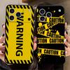 yellow warning For Iphone 17 Air 16 Pro Max 15 14 13 Full Cover Anti-Shock  MagSafe Cover