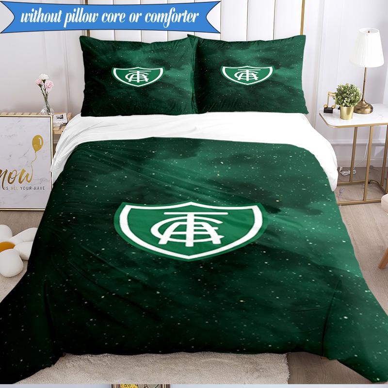 3PCS Green Shield Emblem Design Printed Soft Bedding Set,Including 1pc Duvet Cover And 2pcs Pillowcases Perfect for Bedroom, Dormitory, Fan gift