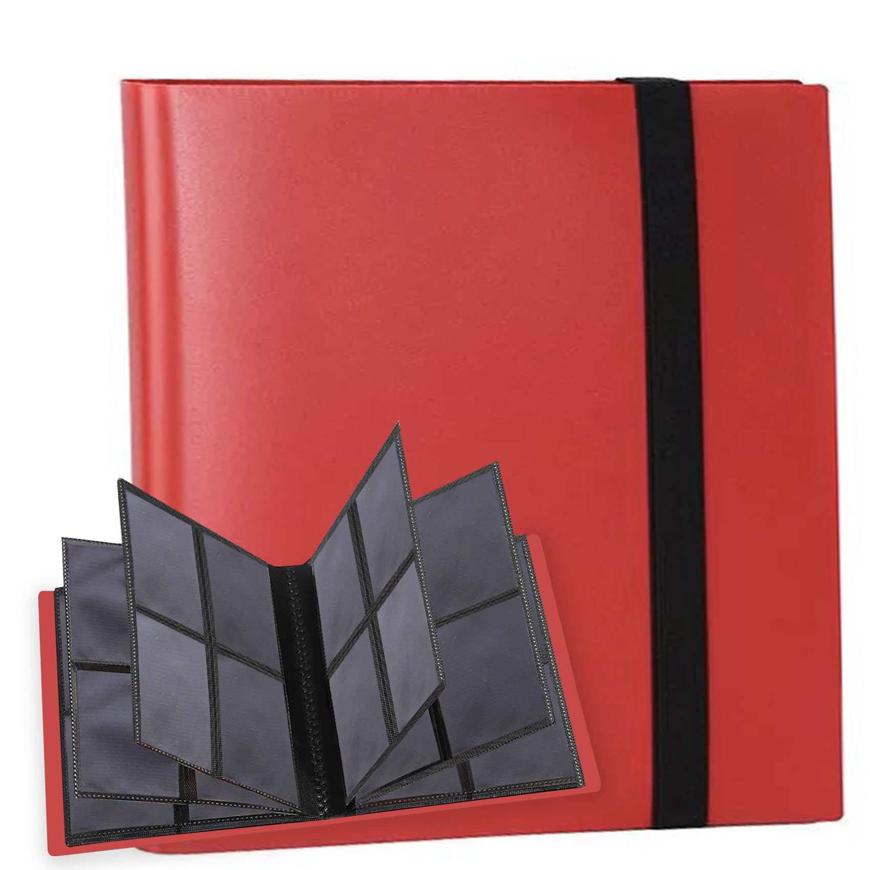 REIYAIBA Карта Коллекционная Карточка Защитный Карман Горизонтальная Коллекция Коллекционная Карточка для Файла, Папки, Совместимый, Вставка, Альбом, Кейс, Держатель, красный