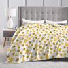 Super Warm Blankets Travel Bee in honeycomb and flowers Throw Blanket  Flannel Bedspread For Couch Chair Pattern Sofa Bed Cover