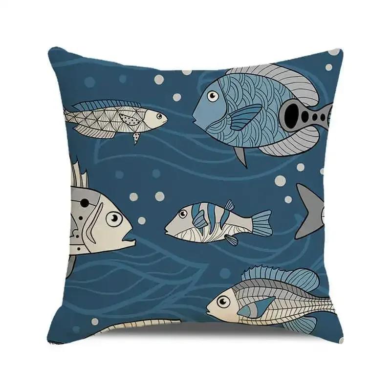 Beautiful Fish Pillowcase for Pillow Shark Pillow Case Decorative Cushion for Elegant Sofa Pillow Cover Interior for Home Decor
