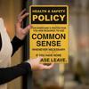 Vintage Iron Health Safety Policy Common Sense Notice Wall Mount Metal Sign for Bar Garden Cafe Restaurant Garage Patio Decor