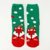 Autumn Winter Christmas Cartoon Elk Coral Fleece Velvet Sleep Socks