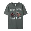 Look Twice Save A Life Motorcycle Bike Safety Fitted Limited Edition 1974 Tshirts Autumn Tees For Unisex TeeShirts Fitness Tight