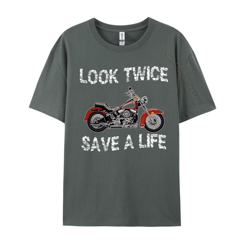 Look Twice Save A Life Motorcycle Bike Safety Fitted Limited Edition 1974 Tshirts Autumn Tees For Unisex TeeShirts Fitness Tight