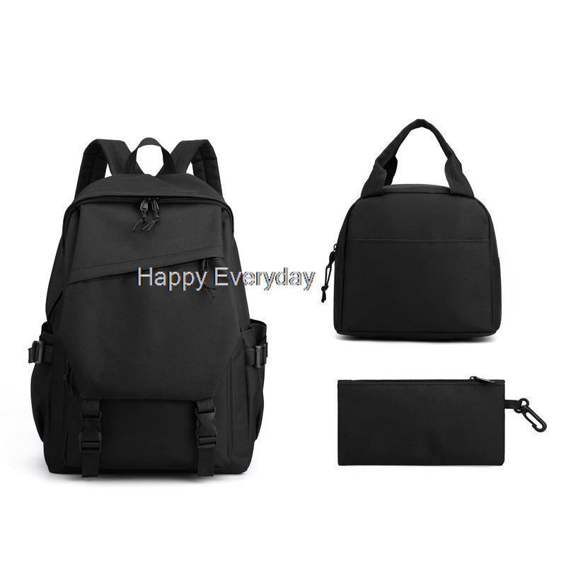 School Bag Female Male Student Backpack Cartoon Laptop Youth Backpack 3-Piece Set